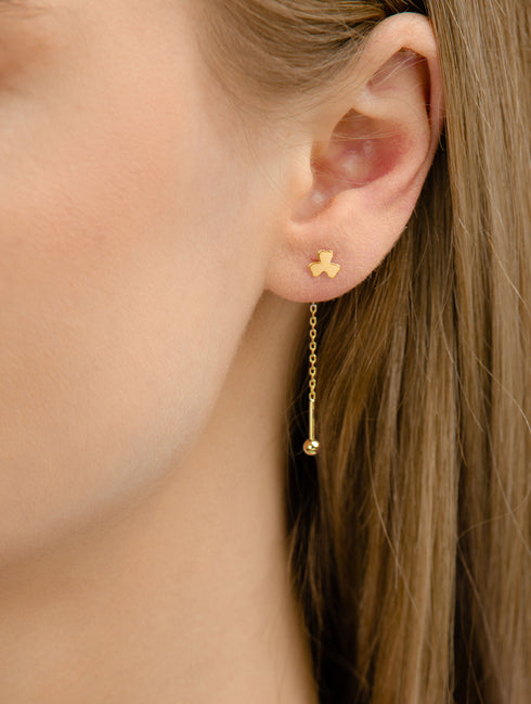 Cercei din argint Trifoi (Silver/Gold)